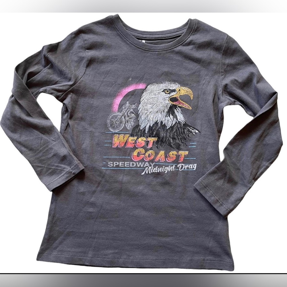 New Girls size 6 - Eagle - t-shirt - west coast speedway midnight drag